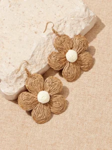 VCAY Braided Flower Drop Earrings