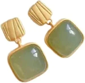 Hetian Jade Dangle Earrings