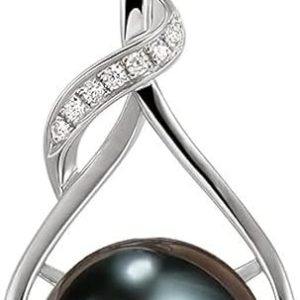 Tahitian-Style Black Pearl Necklace – Elegant Gift for Women