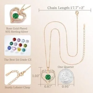 Heart Birthstone Necklace - Image 2